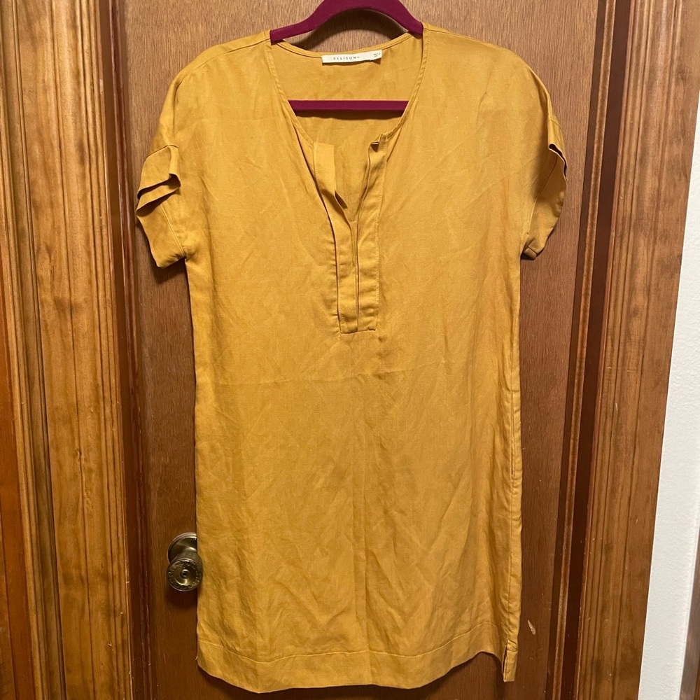 Mustard yellow Womens boutique dress, size medium